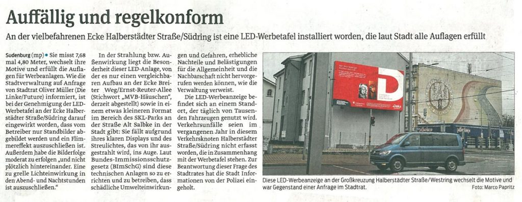 Artikel der Volksstimme vom 02.14.2019